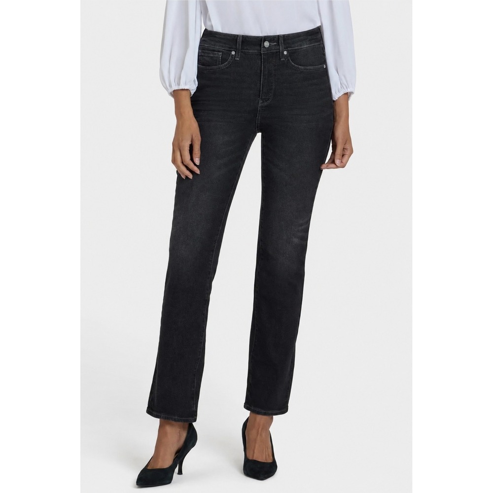 NYDJ Marilyn Straight Ciggarette Jeans Clean Girl Charcoal Grey Lift Tuck 14